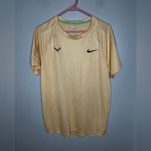 Nike Men's Dri-fit Rafa Nadal Challenger Short Sleeve Tee In Peach Orange Sz L